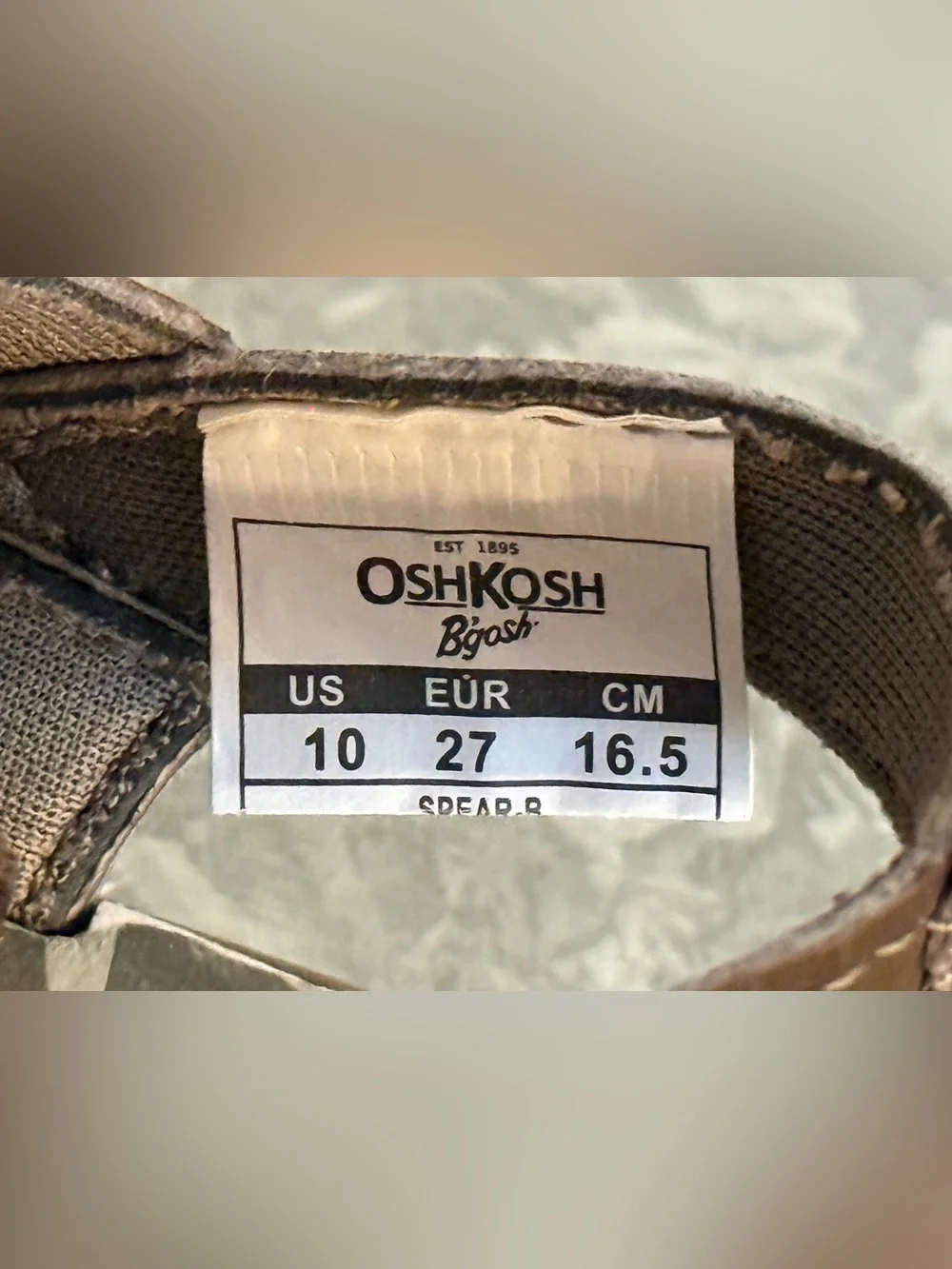 OshKosh B'gosh Spear B Athletic Brown and Orange Boys' Sport Sandals, Size 10